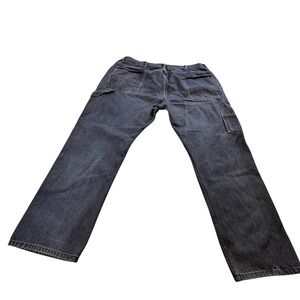 Y2K Key Lumberjack Carpenter Jeans Men 42x30 DarkWash Workwear Denim pants Baggy